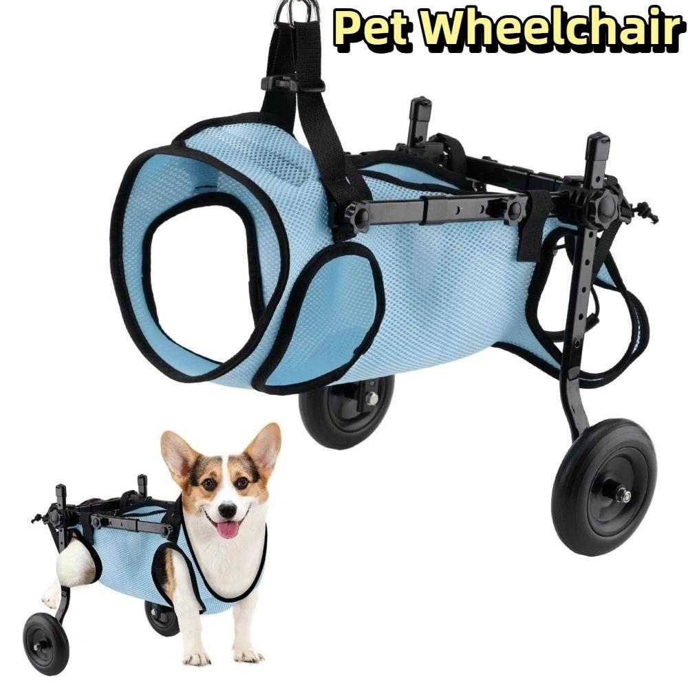 Adjustable Pet Wheelchair Cart Comfortable Rehabilitation Walking Assistant  Outdoor Use
