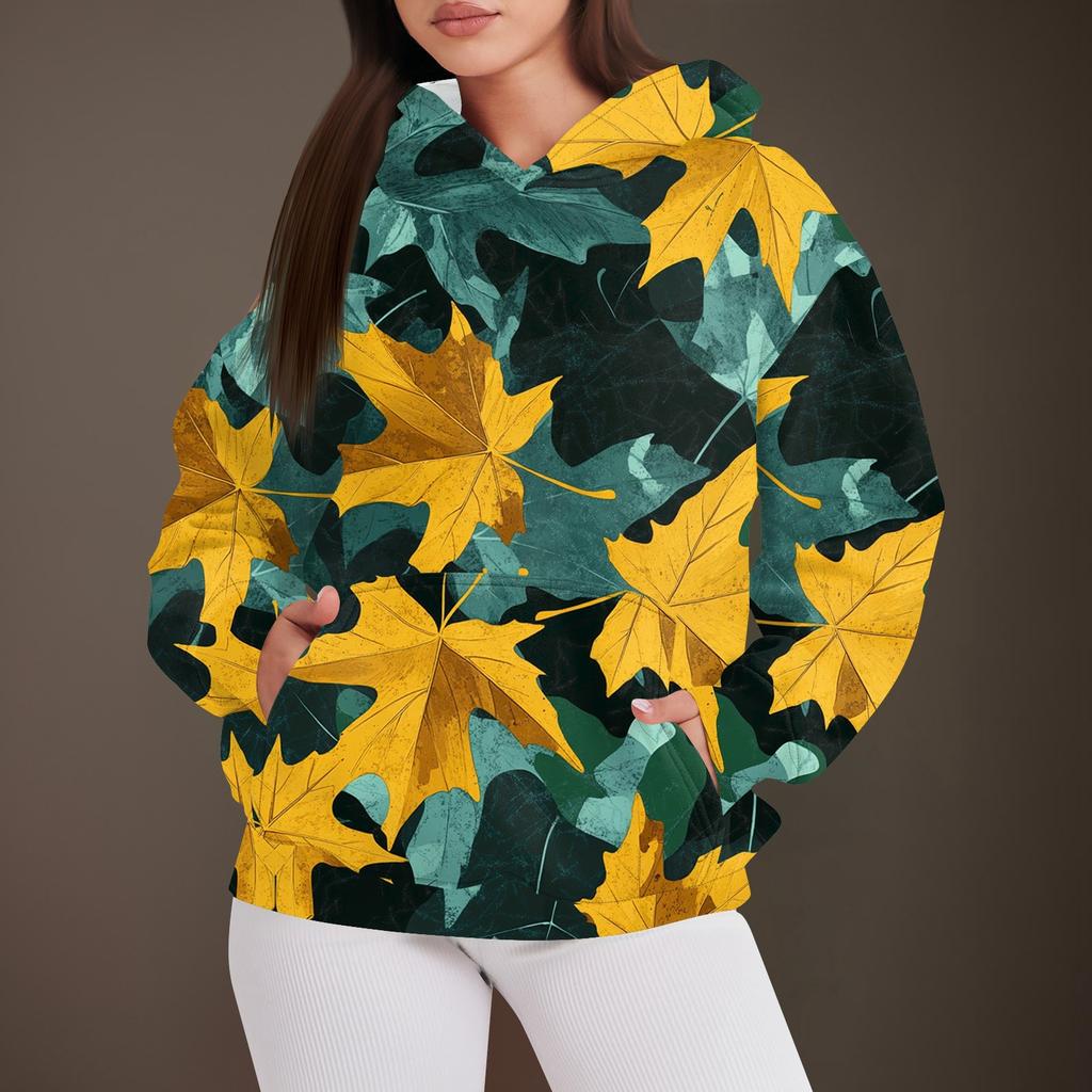 Женская мода повседневный пуловер с капюшоном толстовка с принтом длинный рукав толстовка