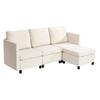 Modular Sectional Sofa, 3-Seater Modular Sofa with Hidden Storage, Cloud Sectional Couch with Ottoman & High Rebound Sponge, Solid Wood Frame