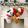 Festive Dog Bone Gift Stockings For Christmas In Adorable Yellow And White Colors