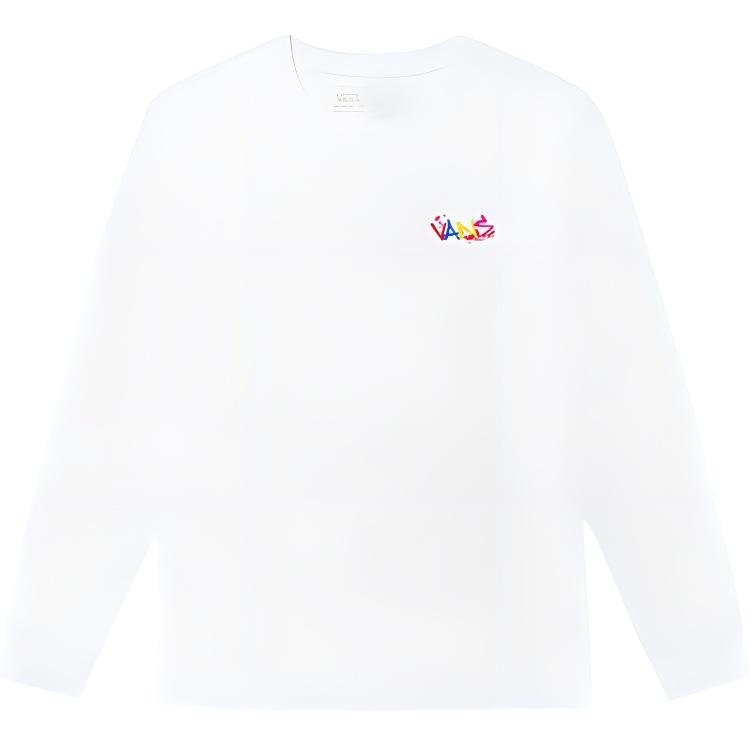 Vans Футболка с длинным рукавом в стиле унисекс с красочным принтом букв, белая VN0A5H9MWHT