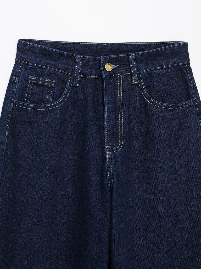 Весна 2025 Женский Ретро Джинсовый Жакет и Повседневные Брюки Комплект с Отложным Воротником