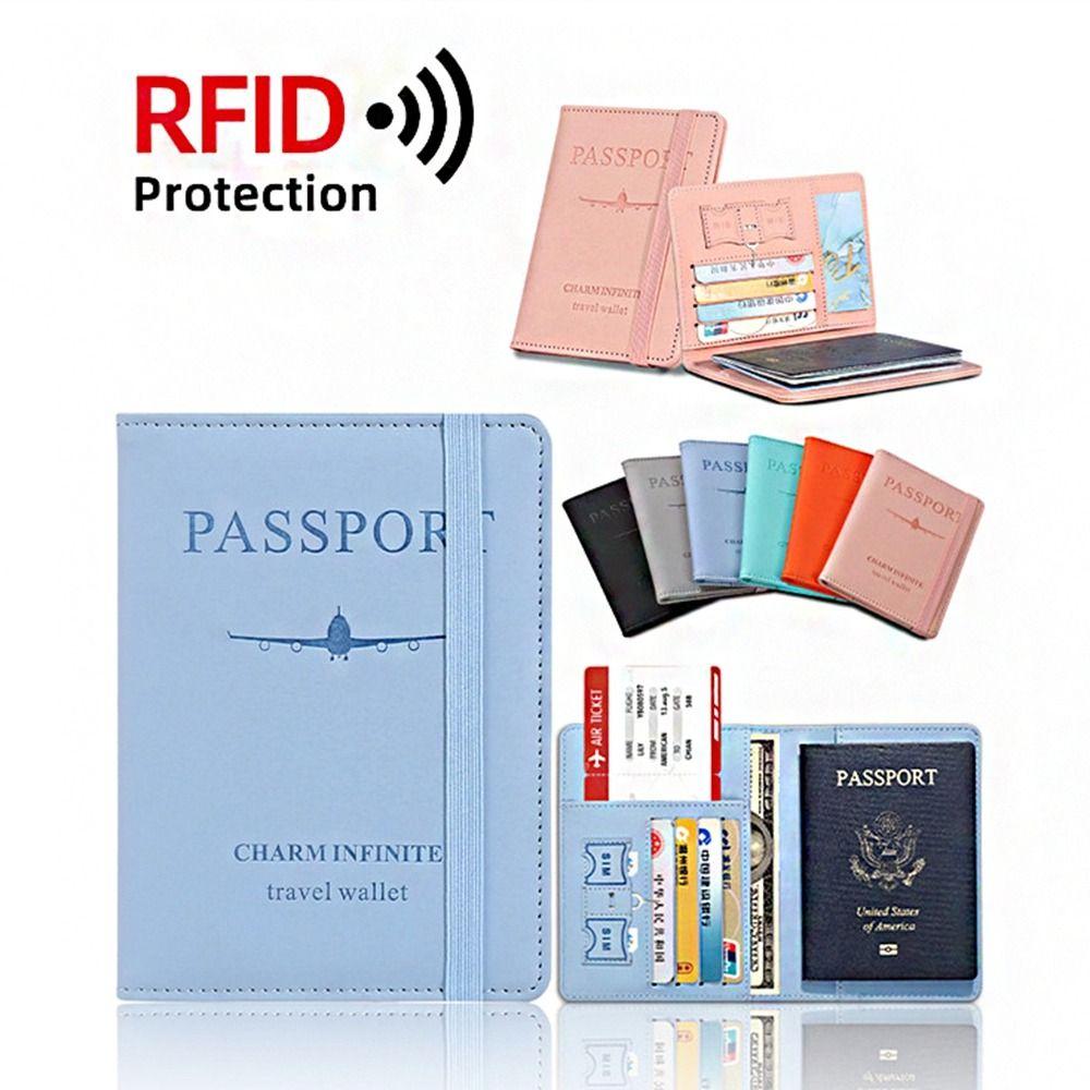 Travel Wallet PU Leather Passport Holder Passport Package PU Passport Clip  Man Women