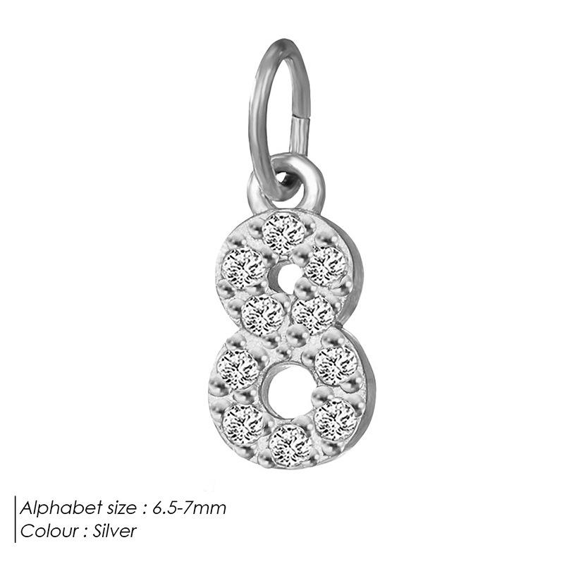 Европейская и американская подвеска-буква из нержавеющей стали, полностью инкрустированная бриллиантами, с вариантами ожерелья и браслета из циркония для самостоятельной сборки