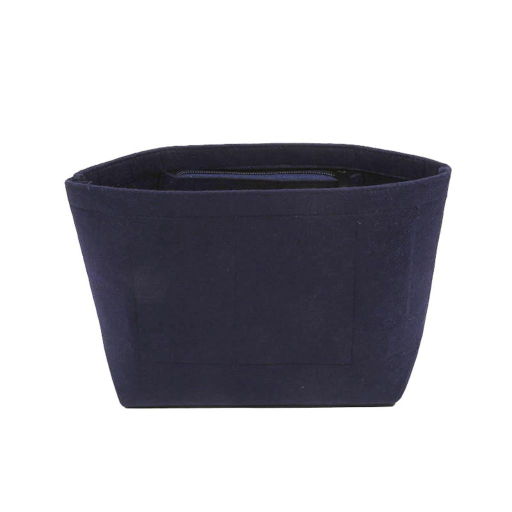Felt Purse Organizer with Compartments Cosmetic Bag Portable Bucket Handbag Removable Inner Liner Women Suitable for Travel