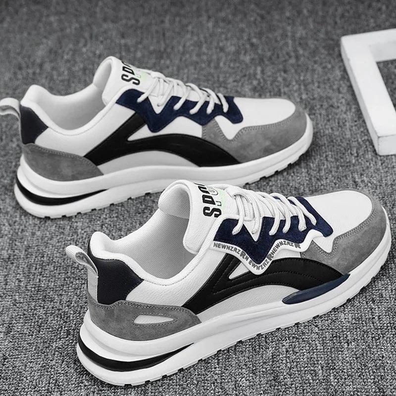 Men's Shoes 2024 Autumn New Fashionable Flat Shoes Breathable Lace Up Casual Sports Shoes Outdoor Anti Slip Running Shoes