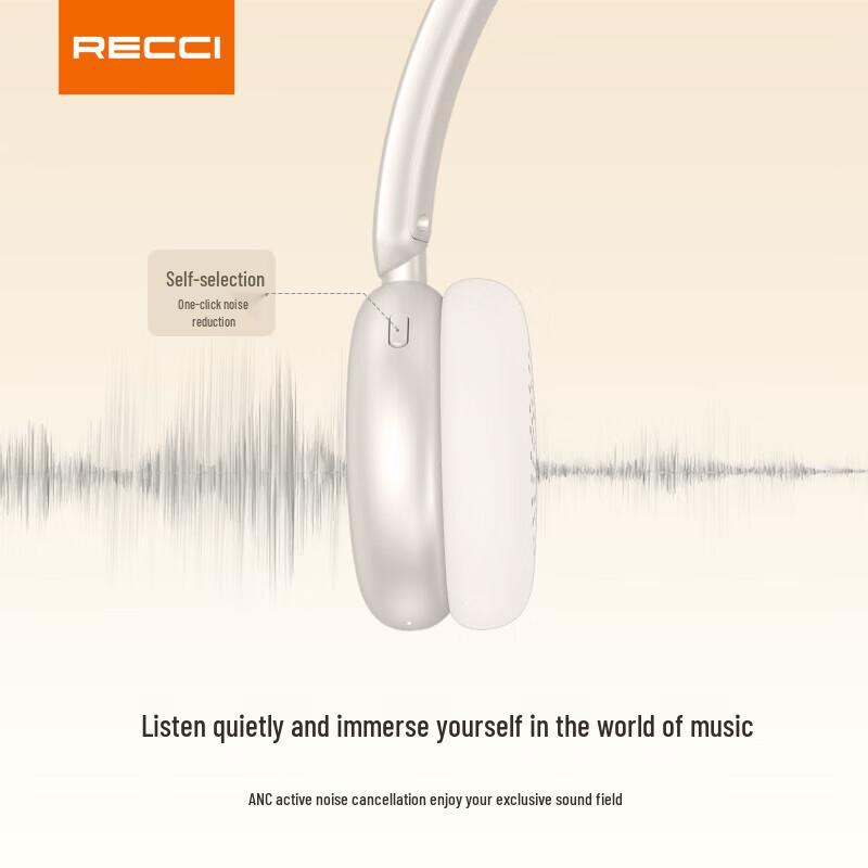 Recci ANC Noise-Cancelling Wireless Headphones