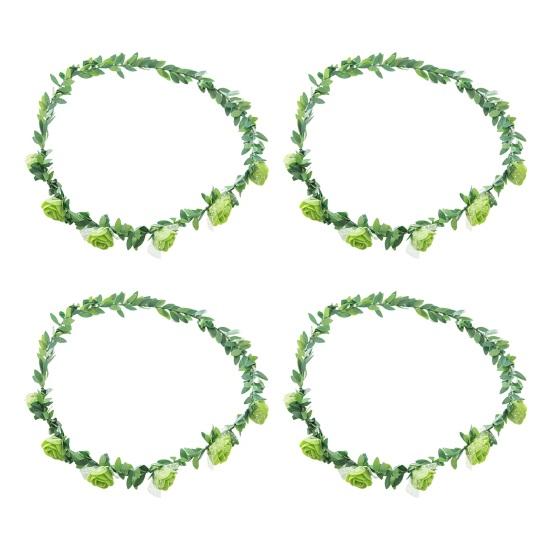 4 шт., корона с цветком розы, цветочный венок для волос для невесты, повязка на голову, гирлянда, головной убор, аксессуары для волос для женщин и девочек, свадебная вечеринка, фестиваль, реквизит для фотосессии