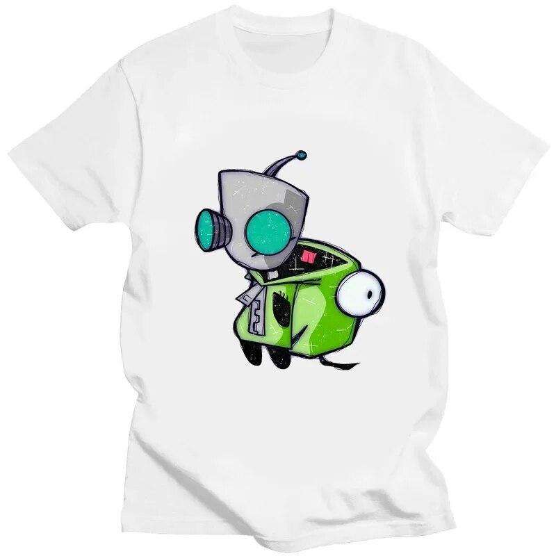 Футболка с рисунком «Захватчик Зим» Kawaii Zim Image, милая футболка с мультяшным принтом, унисекс, женская футболка в стиле ретро, ​​модная футболка для творчества с короткими рукавами