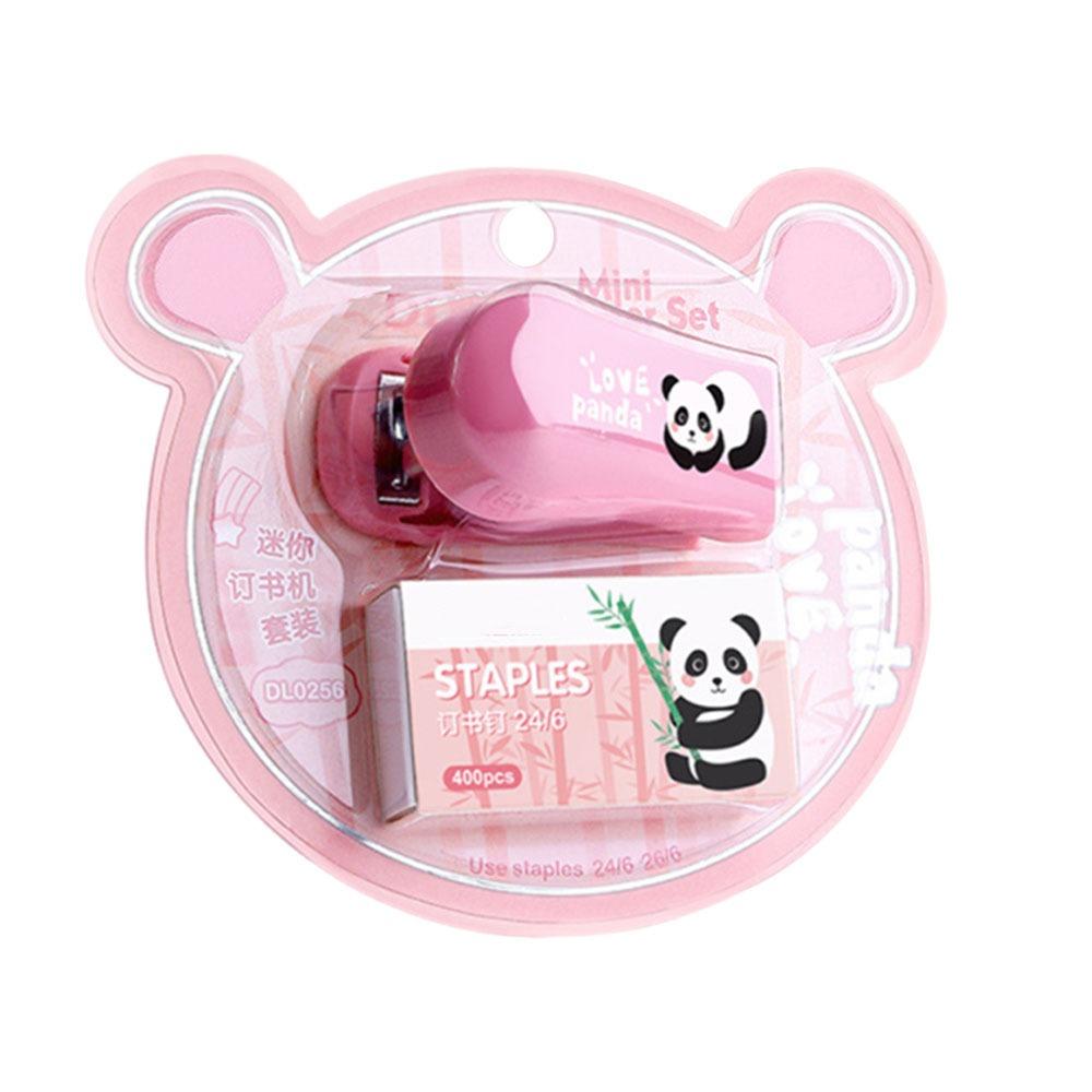 Мини-степлер с мультяшной пандой и скрепочной машиной, милый набор степлеров, подарки для школы