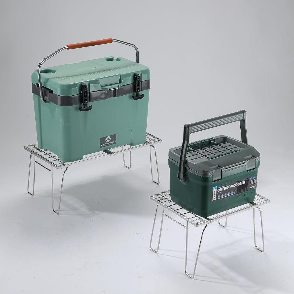 camping moon Field Stainless Rack, Extendable, Slim, Steel, 2-Piece Set, FD-22-2T-WB