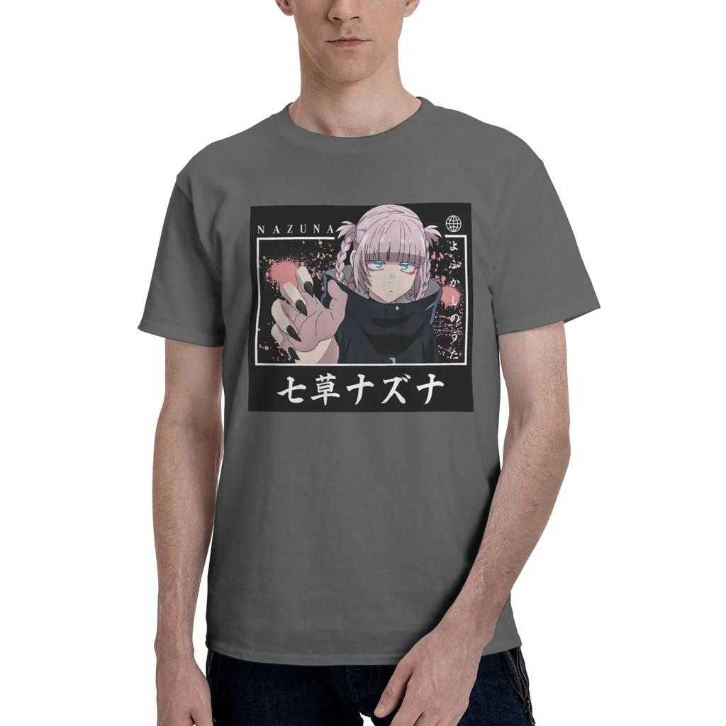 Call of The Night Anime Nazuna Nanakusa 100 Cotton TShirt Mens Classic T Shirts Men Crew Neck Short Sleeve S6XL