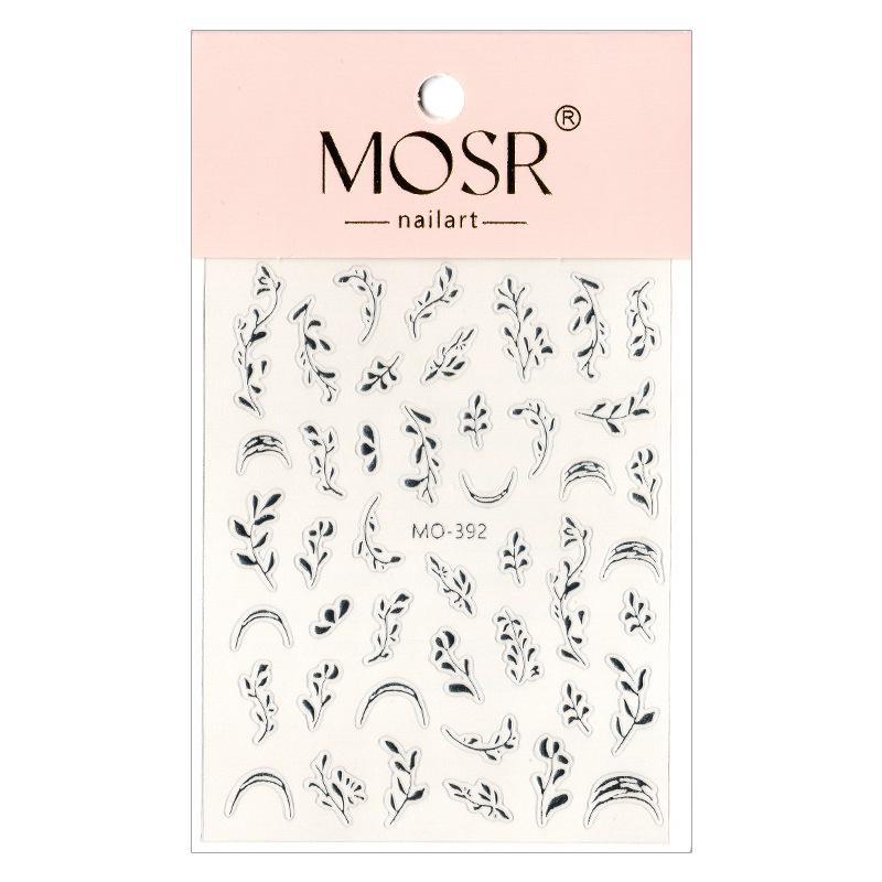 Наклейки для ногтей «Золотой лист» Золотые ветви и нефритовые листья - Наклейки в китайском стиле