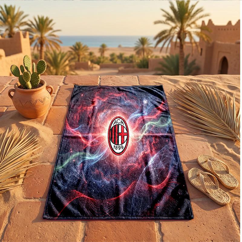 Пляжное полотенце из микрофибры с принтом AC Milan, быстросохнущее, впитывающее, большого размера, для пляжа, плавания, путешествий