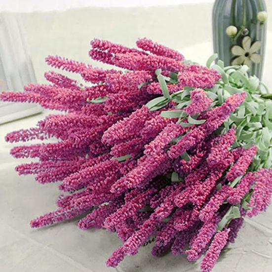 Букет из 12 головок, искусственная лаванда, поддельные садовые растения, цветы, сделай сам, домашний декор