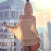 Дизайн в стиле Y2K, топ с открытыми плечами, длинными рукавами, асимметричный, с одним плечом