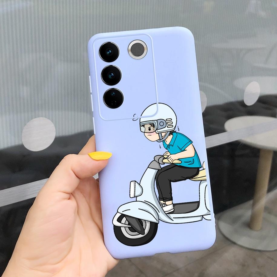 Чехол для Vivo V27 Pro Задняя крышка для Vivo V27e Модный чехол-фунда конфетного цвета с рисунком для Vivo V27 5G V 27e V27Pro V2237 V2230 Мягкий чехол