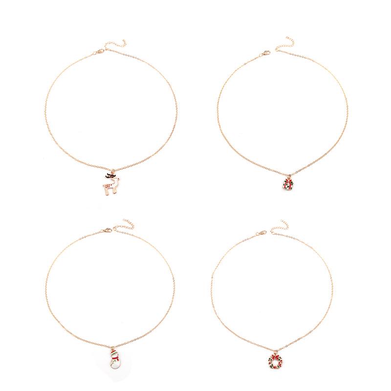 Рождественские украшения: Ожерелье «Снеговик-олень» и мультяшная цепочка для свитера для женщин