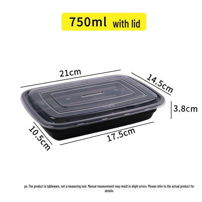 Thickened Rectangular Disposable Lunch Box with Cover - Food Grade, Perfect for Takeout and Roast Meat, Includes Free Shipping