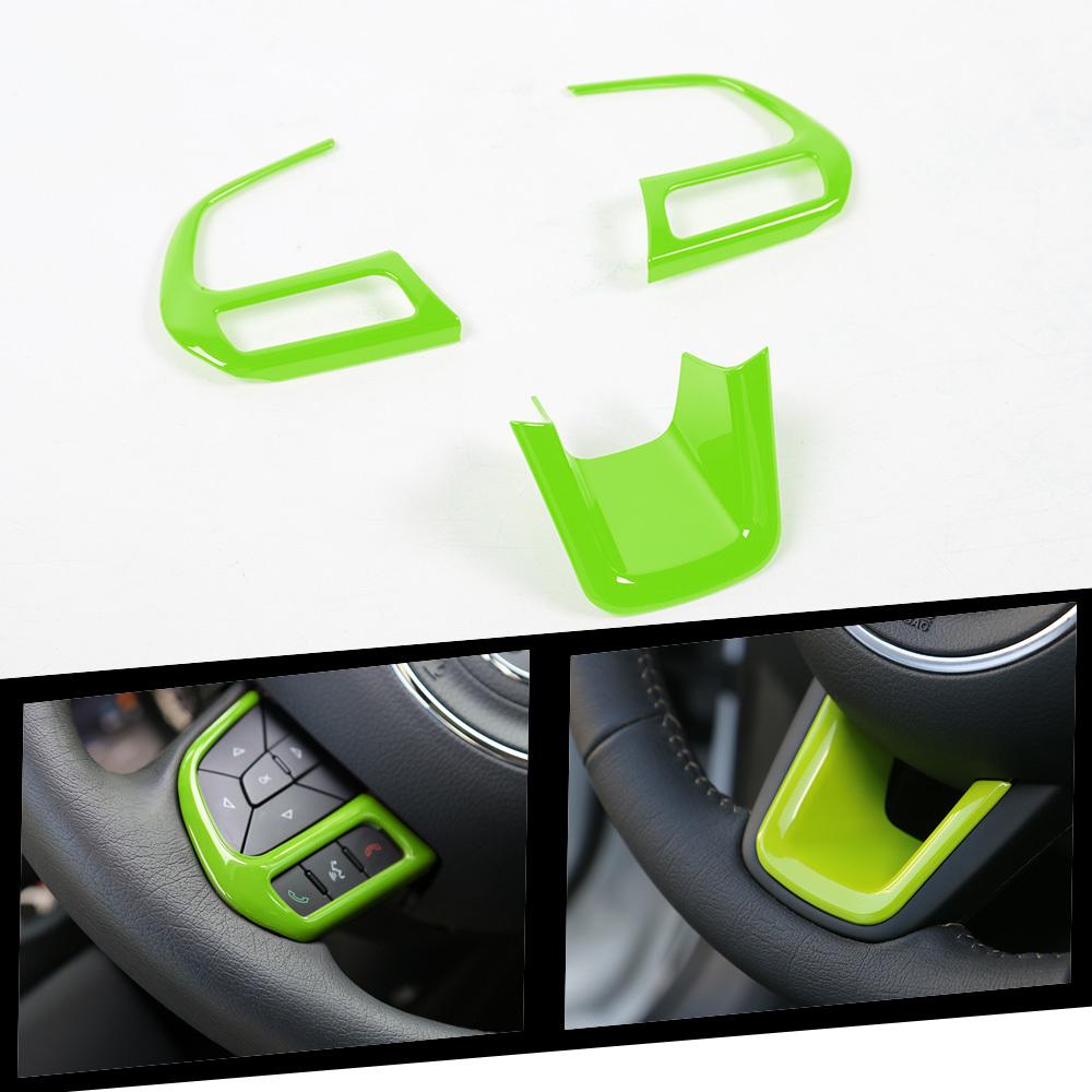 ABS Car Steering Wheel Headlight Switch Decoration Ring Central Air Vent Cover Stickers For Jeep Renegade 2017-2020 Car Exterior Accessories