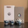 Gilded Silver Lotus Blue & White Porcelain Tea Set