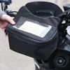 Водонепроницаемая передняя сумка для мотоцикла TPU с сенсорным экраном Мотоцикл Скутер Руль Упаковка для хранения Большая вместимость Полиэстер Черные сумки