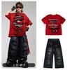 Kids Hip Hop Dance Outfit Set Boy Streetwear Performance Costume Short Sleeve Cotton Breakdance