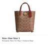 COACH Willow Cow Leather With Coated Canvas Crossbody Handbag Small Women's Brass & Cinnamon & Rusty Red CS238-B4NQ4