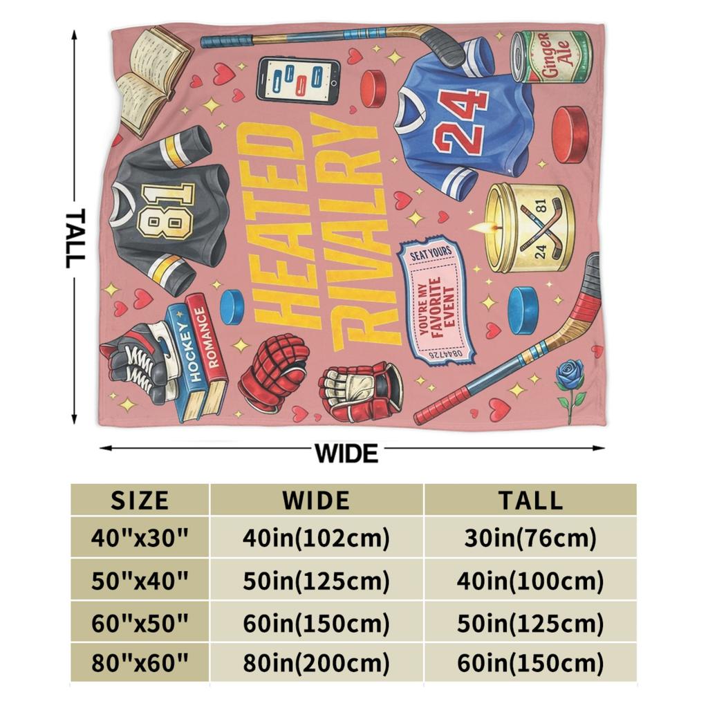 Hockey Heated Rivalry Hollanov Flannel Blankets Funny Throw Blankets for Home Hotel Sofa 150*125cm Quilt