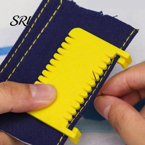 Edge Seam Guide Clip-On Sewing Ruler Stitch Lock And Gauge Quilting Template with Clip 1.5mm 2mm 3mm 4mm Spacing Hand Tool for Even Stitches Alignment