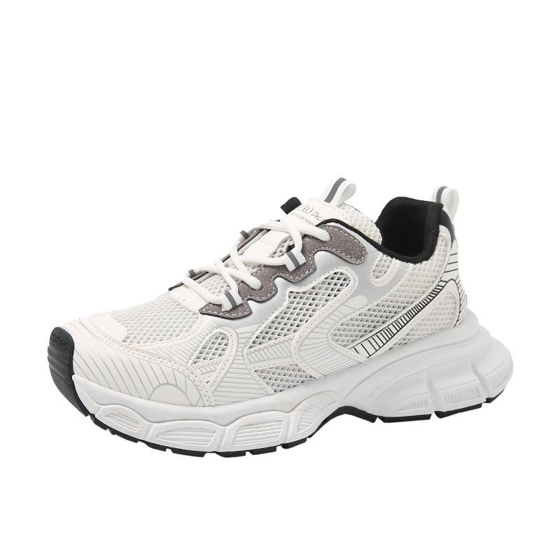 Женская обувь лето новая толстая подошва дышащая сетка сочетание цветов беговая повседневная универсальная спортивная легкая женская обувь