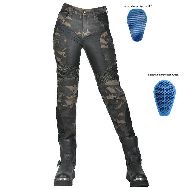 LOONG BIKER Летние Камуфляжные Мотоджинсы Slim Fit: Дышащие, Защитные брюки для верховой езды
