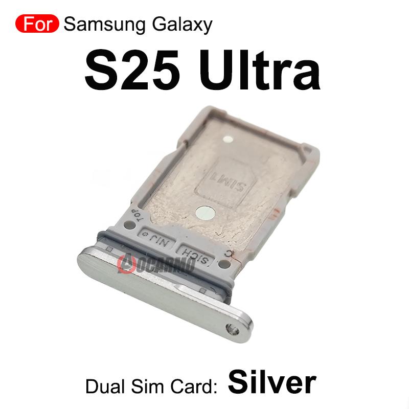 For Samsung Galaxy S25Ultra Sim Tray Dual Sim Card Holder Slot Replacement Part Black Silver Gold