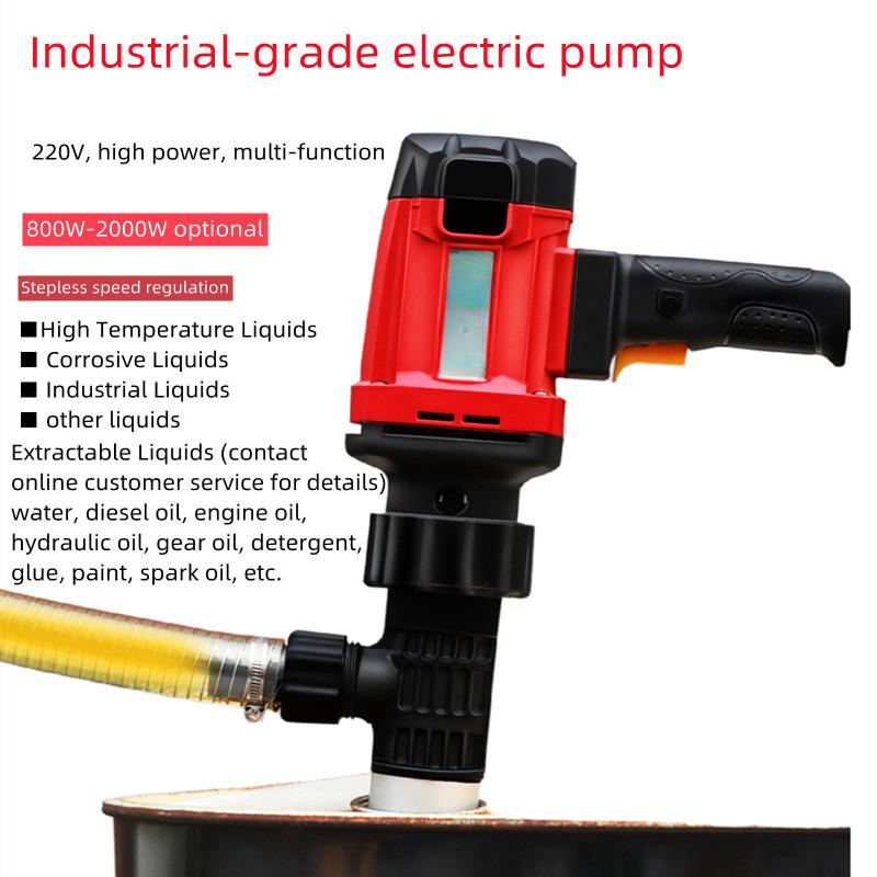 220V Portable Electric Hand Barrel Pump 880W Six-speed Vertical Oil Pump Industrial-grade Diesel Oil Drum Electric Pump
