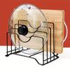 4-Tier Carbon Steel Kitchen Organizer Pot Lid Holder Multipurpose Storage Rack