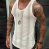 Men'S Summer New Style Men'S Thin Breathable Sports Fitness Sleeveless Knitted Shirt Casual Loose Knitted Tank Top