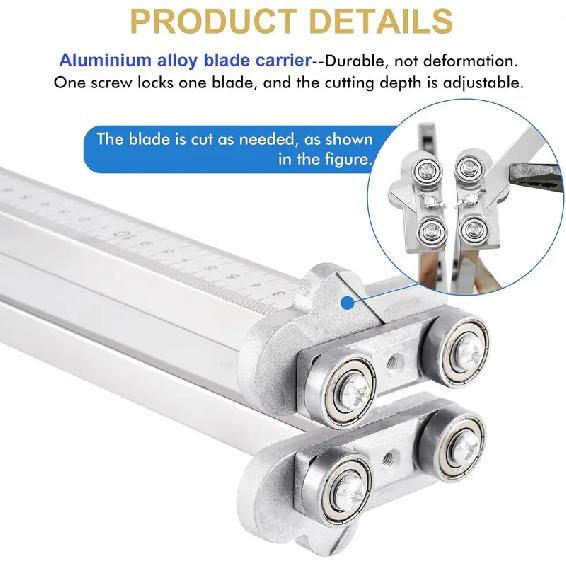 Aluminum alloy Drywall Cutting Tool, Foldable Drywall Cutter, Hand Push gypsum Board Cutter, with 10pcs Spare Blades