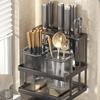 Mildew-Proof Kitchen Storage Rack Wall Mounted Cutlery Organizer Drain Rack  Kitchen Countertop