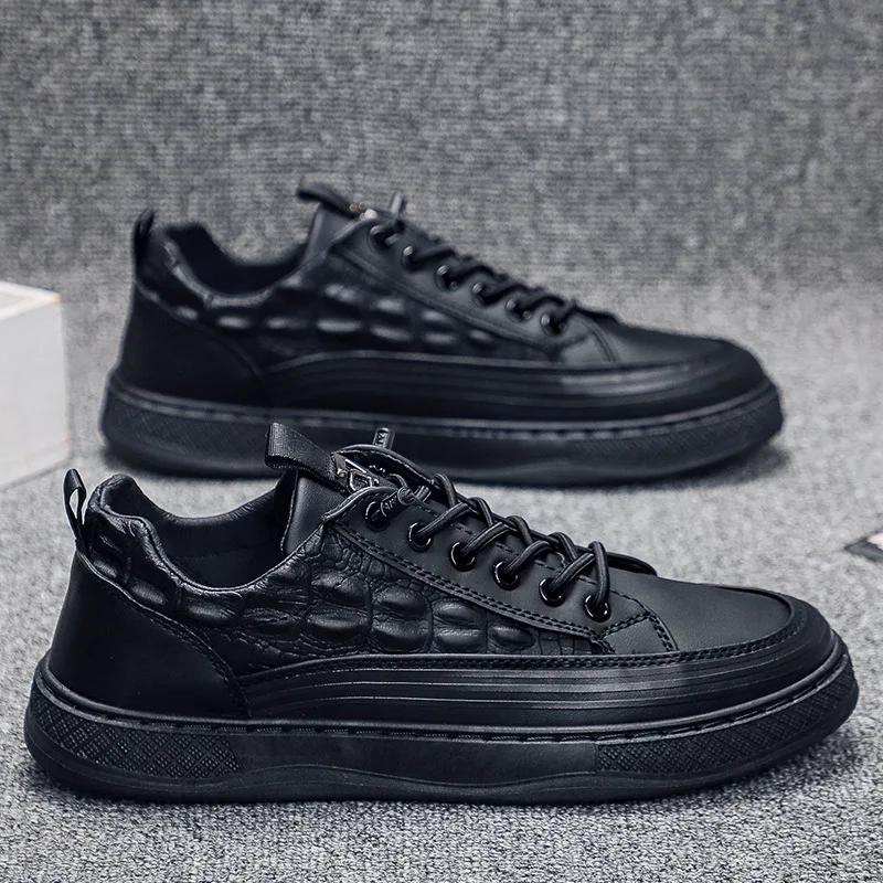 Мужская вулканизированная обувь 2024 года, модная, удобная, мужская, повседневная, спортивная обувь на толстой подошве, новые роскошные мужские теннисные туфли с принтом крокодила