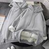 Women's Thickened Loose Hooded Sweatshirt Solid Color Pullover Top