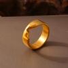 Кольцо Wind с неровной вмятиной, простое парное кольцо из титановой стали с покрытием из 18-каратного золота