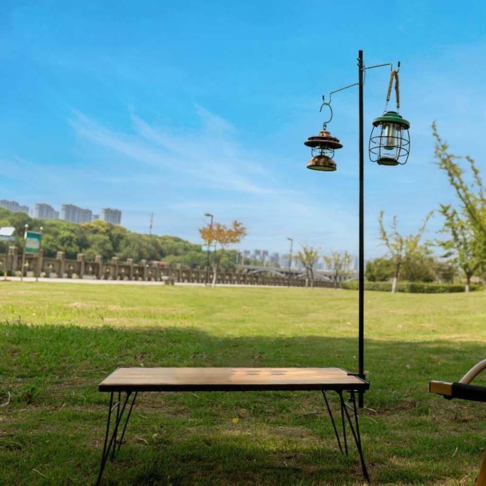 Adjustable Camping Lamp Rod Polyester Portable Lantern Holder Folding Lamp Stand Fishing