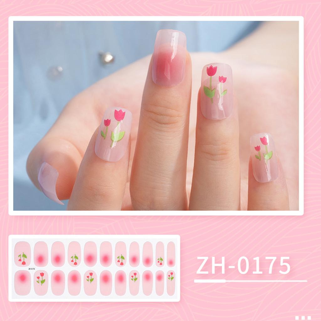 22 Finger Manicure Stickers Nail Polish Film Nail Stickers 5D Bronzing Waterproof Adhesive Nails Summer Hybrid