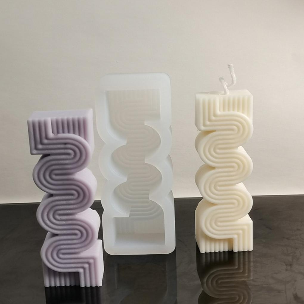 2pack/lot S-Shaped Geometric Lines Candle Mold Unique And Beautiful Candles Arch Silicone Mold