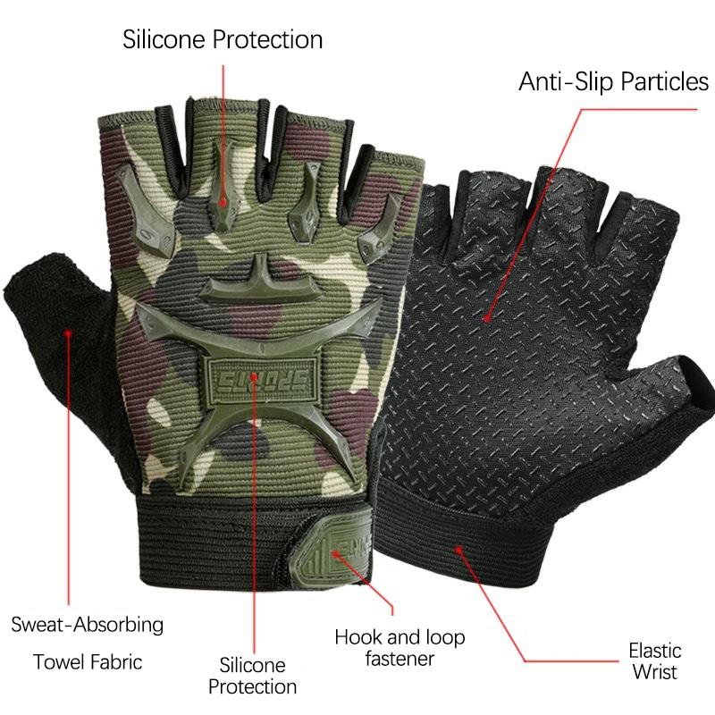 Детские тактические спортивные перчатки, защитные, противоскользящие, тренировочные, велосипедные, скалолазные перчатки для детей, походные, для мальчиков и девочек