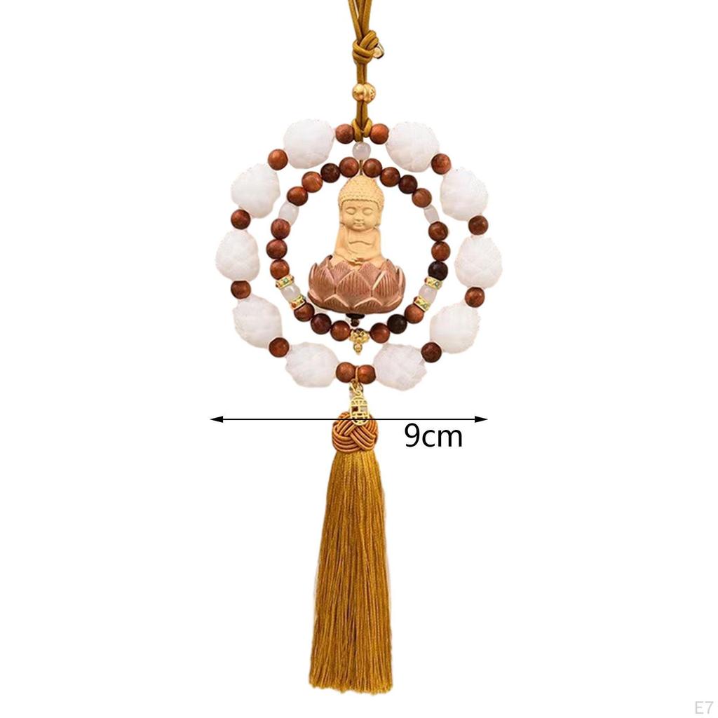 Подвеска Будды для автомобиля, деревянное украшение для фэн-шуй и дизайна интерьера