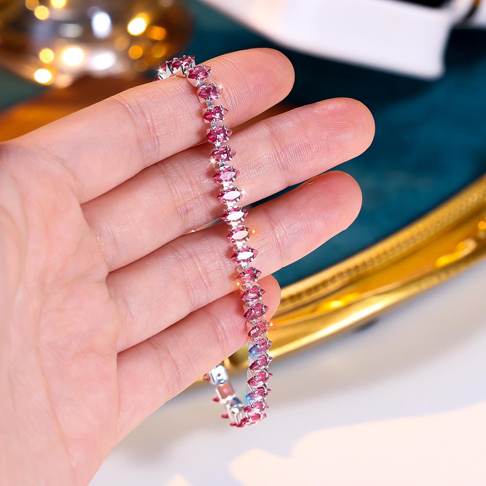 Shiny Zircon Thin Tennis Bracelet Luxury Exquisite Hand Bracelet Jewelry Decoration Daily Wear