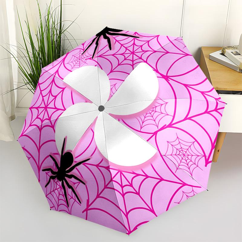 1pc Spider Web Automatic Open/Close Umbrella - Portable Collapsible Umbrella with 8-Rib Stability, Fashion Lovers yy251017149