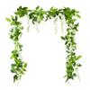1.85M Wisteria Artificial Flowers Vine Garland Wedding Arch Decoration Fake Plants Foliage Rattan Trailing Faux Flowers Ivy Wall