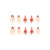 24 шт. длинные ногти Coffin Crystal Red Love French Flower накладные ногти полное покрытие накладные ногти